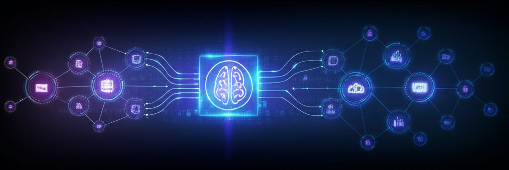 AI automation workflow showing marketing processes and automated campaign optimization